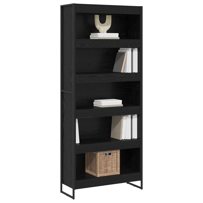 Casa si Gradina - Mobilier - Biblioteci si rafturi - Biblioteci - Dulap pentru carti 2 pcs Stejar Negru 80 x 30 x 155 cm - Infinity.ro
