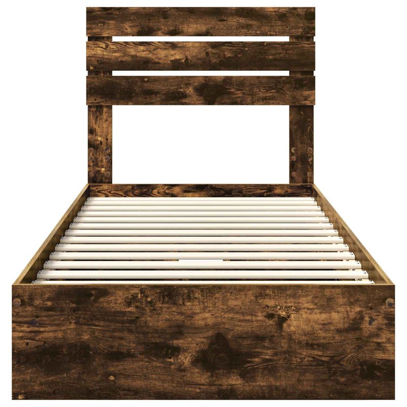 Casa si Gradina - Mobilier - Paturi si accesorii - Paturi - Pat cu storage Stejar fumuriu 100 x 200 cm Lemn compozit - Infinity.ro