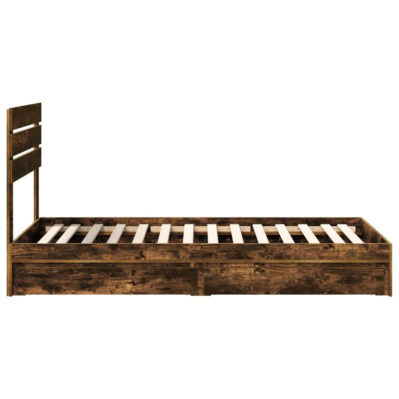 Casa si Gradina - Mobilier - Paturi si accesorii - Paturi - Pat cu storage Stejar fumuriu 100 x 200 cm Lemn compozit - Infinity.ro