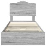 Casa si Gradina - Mobilier - Paturi si accesorii - Paturi - Pat cu storage cu sertar Gri Sonoma 75 x 190 cm Lemn compozit - Infinity.ro