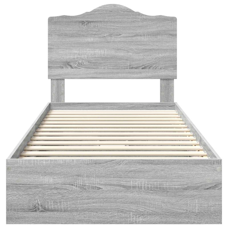 Casa si Gradina - Mobilier - Paturi si accesorii - Paturi - Pat cu storage cu sertar Gri Sonoma 75 x 190 cm Lemn compozit - Infinity.ro