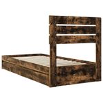 Casa si Gradina - Mobilier - Paturi si accesorii - Paturi - Pat cu storage Stejar fumuriu 100 x 200 cm Lemn compozit - Infinity.ro