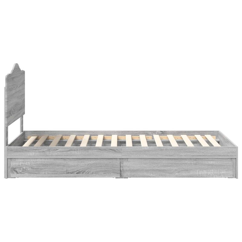 Casa si Gradina - Mobilier - Paturi si accesorii - Paturi - Pat cu storage cu sertar Gri Sonoma 75 x 190 cm Lemn compozit - Infinity.ro