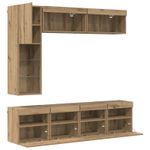 Casa si Gradina - Mobilier - Comode si corpuri - Comode - Cabinet TV Pe perete 7 pcs Stejar Artizanal Lemn compozit - Infinity.ro