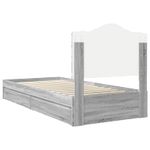 Casa si Gradina - Mobilier - Paturi si accesorii - Paturi - Pat cu storage cu sertar Gri Sonoma 75 x 190 cm Lemn compozit - Infinity.ro
