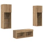 Casa si Gradina - Mobilier - Comode si corpuri - Comode - Dulapuri pentru TV Pe perete 4 pcs Stejar Negru 40 x 30 x 30 cm - Infinity.ro