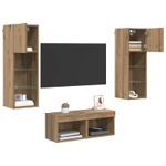 Casa si Gradina - Mobilier - Comode si corpuri - Comode - Dulapuri pentru TV Pe perete 4 pcs Stejar Negru 40 x 30 x 30 cm - Infinity.ro