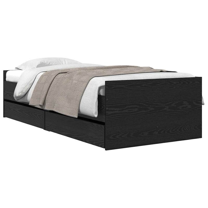 Casa si Gradina - Mobilier - Paturi si accesorii - Paturi - Cadru de pat Stejar Negru 100 x 200 cm Lemn de pin masiv - Infinity.ro