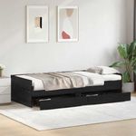 Casa si Gradina - Mobilier - Paturi si accesorii - Paturi - Cadru de pat Stejar Negru 100 x 200 cm Lemn de pin masiv - Infinity.ro