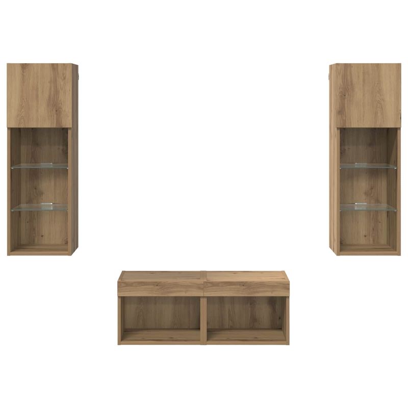 Casa si Gradina - Mobilier - Comode si corpuri - Comode - Dulapuri pentru TV Pe perete 4 pcs Stejar Negru 40 x 30 x 30 cm - Infinity.ro
