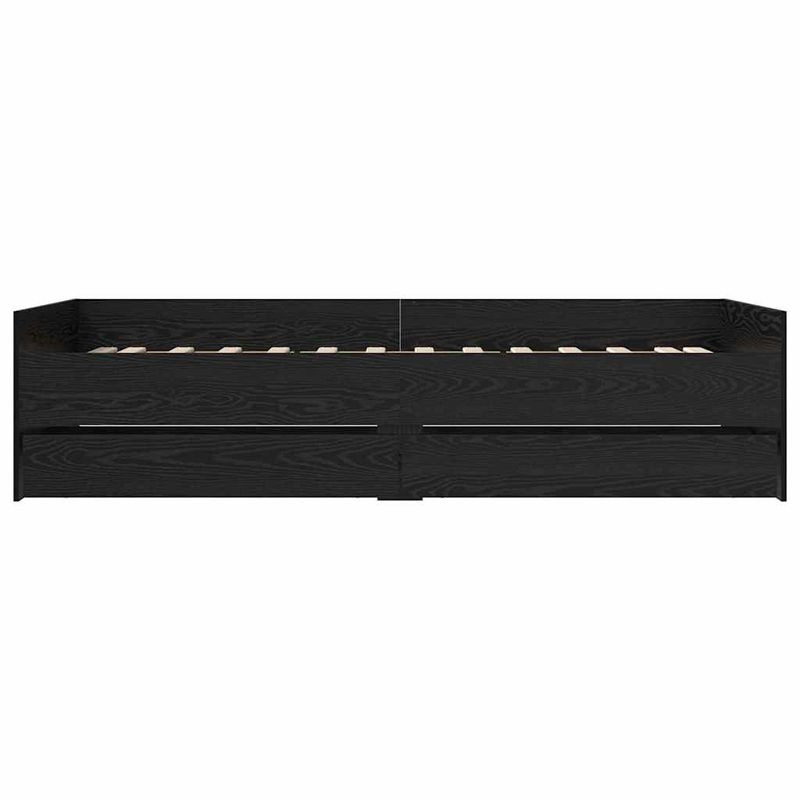 Casa si Gradina - Mobilier - Paturi si accesorii - Paturi - Cadru de pat Stejar Negru 100 x 200 cm Lemn de pin masiv - Infinity.ro