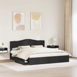 Casa si Gradina - Mobilier - Paturi si accesorii - Paturi - Pat cu storage cu headboard Negru 180 x 200 cm Lemn compozit - Infinity.ro