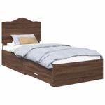 Casa si Gradina - Mobilier - Paturi si accesorii - Paturi - Cadru de pat cu sertar Stejar inchis 100 x 200 cm Lemn compozit - Infinity.ro