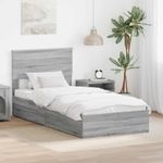 Casa si Gradina - Mobilier - Paturi si accesorii - Paturi - Pat cu storage cu sertar Gri Sonoma 75 x 190 cm Lemn compozit - Infinity.ro