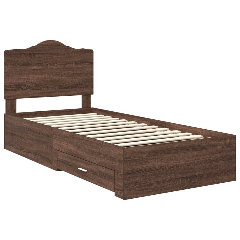 Casa si Gradina - Mobilier - Paturi si accesorii - Paturi - Cadru de pat cu sertar Stejar inchis 100 x 200 cm Lemn compozit - Infinity.ro