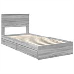 Casa si Gradina - Mobilier - Paturi si accesorii - Paturi - Pat cu storage cu sertar Gri Sonoma 75 x 190 cm Lemn compozit - Infinity.ro