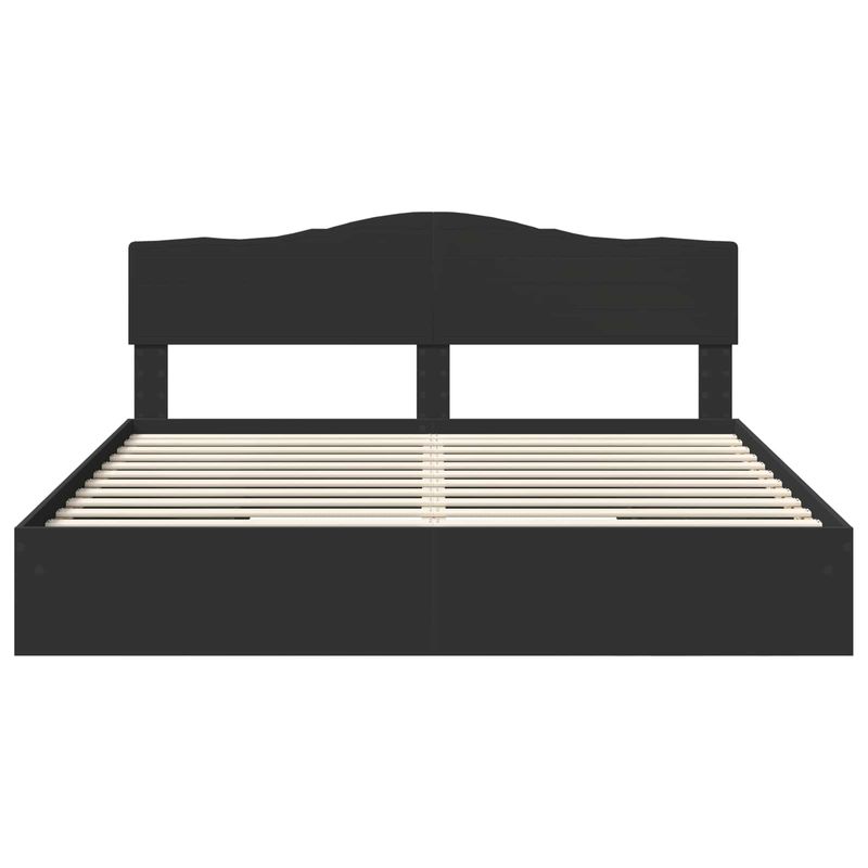 Casa si Gradina - Mobilier - Paturi si accesorii - Paturi - Pat cu storage cu headboard Negru 180 x 200 cm Lemn compozit - Infinity.ro