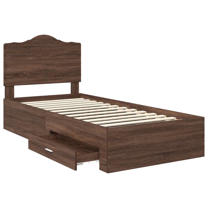 Casa si Gradina - Mobilier - Paturi si accesorii - Paturi - Cadru de pat cu sertar Stejar inchis 100 x 200 cm Lemn compozit - Infinity.ro