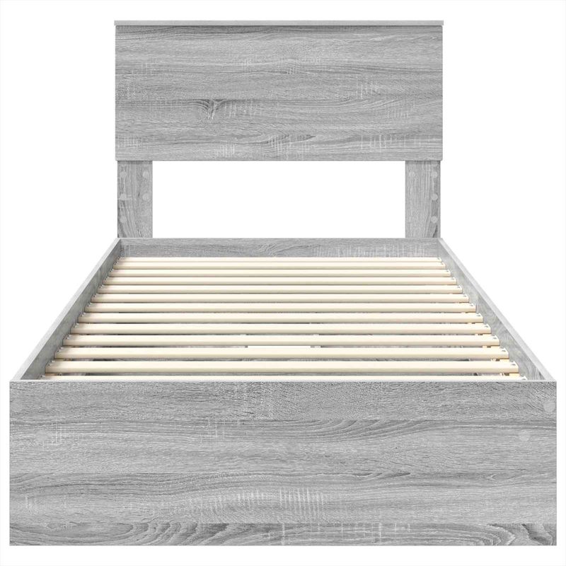 Casa si Gradina - Mobilier - Paturi si accesorii - Paturi - Pat cu storage cu sertar Gri Sonoma 75 x 190 cm Lemn compozit - Infinity.ro