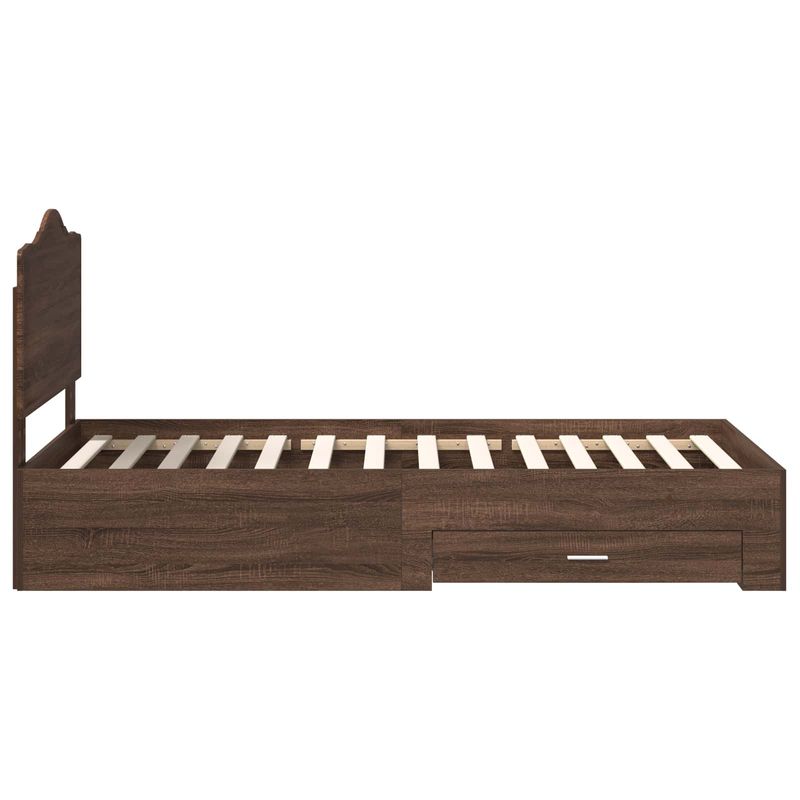 Casa si Gradina - Mobilier - Paturi si accesorii - Paturi - Cadru de pat cu sertar Stejar inchis 100 x 200 cm Lemn compozit - Infinity.ro