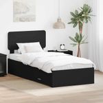 Casa si Gradina - Mobilier - Paturi si accesorii - Paturi - Cadru de pat cu headboard Negru 75 x 190 cm Lemn compozit - Infinity.ro
