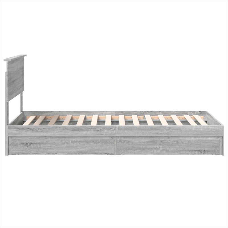 Casa si Gradina - Mobilier - Paturi si accesorii - Paturi - Pat cu storage cu sertar Gri Sonoma 75 x 190 cm Lemn compozit - Infinity.ro
