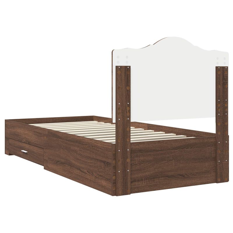 Casa si Gradina - Mobilier - Paturi si accesorii - Paturi - Cadru de pat cu sertar Stejar inchis 100 x 200 cm Lemn compozit - Infinity.ro