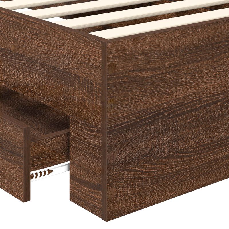 Casa si Gradina - Mobilier - Paturi si accesorii - Paturi - Cadru de pat cu sertar Stejar inchis 100 x 200 cm Lemn compozit - Infinity.ro