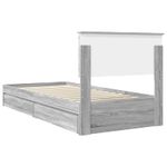Casa si Gradina - Mobilier - Paturi si accesorii - Paturi - Pat cu storage cu sertar Gri Sonoma 75 x 190 cm Lemn compozit - Infinity.ro