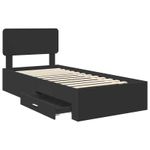 Casa si Gradina - Mobilier - Paturi si accesorii - Paturi - Cadru de pat cu headboard Negru 75 x 190 cm Lemn compozit - Infinity.ro