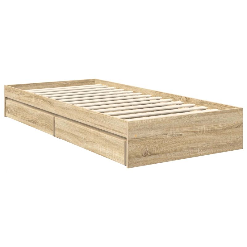 Casa si Gradina - Mobilier - Paturi si accesorii - Paturi - Pat cu storage Stejar Sonoma 90 x 190 cm Lemn compozit - Infinity.ro