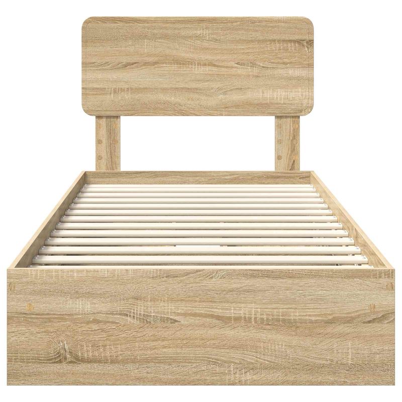 Casa si Gradina - Mobilier - Paturi si accesorii - Paturi - Pat cu storage Stejar Sonoma 90 x 190 cm Lemn compozit - Infinity.ro