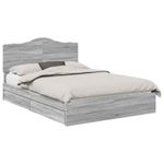 Casa si Gradina - Mobilier - Paturi si accesorii - Paturi - Pat cu storage cu sertar Gri Sonoma 150 x 200 cm Lemn compozit - Infinity.ro