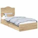 Casa si Gradina - Mobilier - Paturi si accesorii - Paturi - Pat cu storage Stejar Sonoma 100 x 200 cm Lemn compozit - Infinity.ro