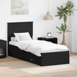 Casa si Gradina - Mobilier - Paturi si accesorii - Paturi - Cadru de pat Negru si argintiu 75 x 190 cm Lemn compozit - Infinity.ro