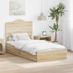 Casa si Gradina - Mobilier - Paturi si accesorii - Paturi - Pat cu storage Stejar Sonoma 100 x 200 cm Lemn compozit - Infinity.ro