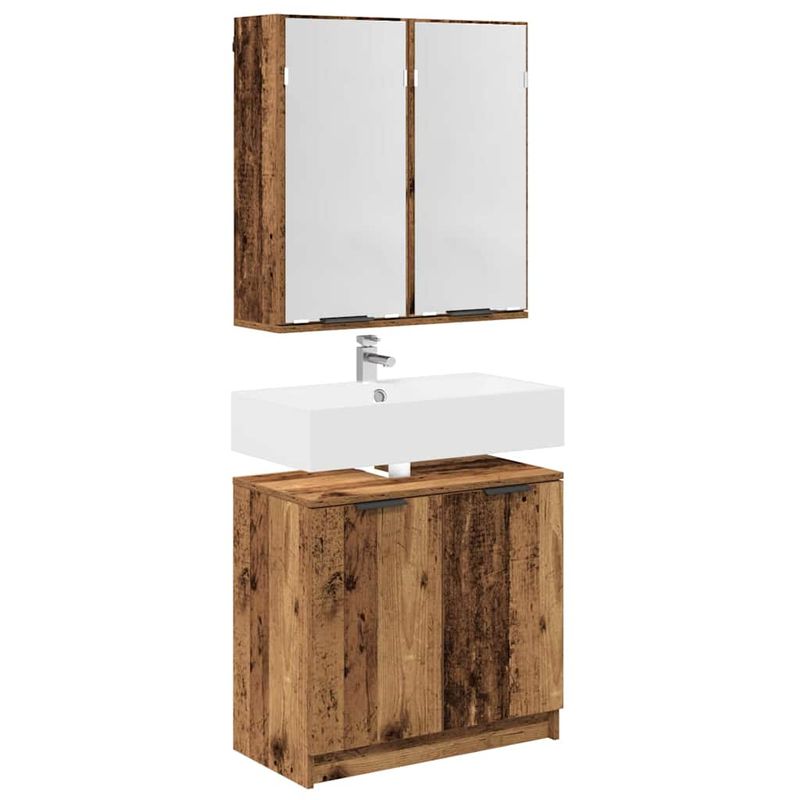 Casa si Gradina - Mobilier - Seturi de mobilier - Seturi baie - Set dulap baie cu raft cu depozitare Lemn Vechi Lemn compozit - Infinity.ro