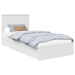 Casa si Gradina - Mobilier - Paturi si accesorii - Paturi - Pat cu storage cu headboard Alb 90 x 200 cm Lemn compozit - Infinity.ro
