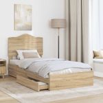 Casa si Gradina - Mobilier - Paturi si accesorii - Paturi - Pat cu storage Stejar Sonoma 100 x 200 cm Lemn compozit - Infinity.ro