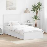 Casa si Gradina - Mobilier - Paturi si accesorii - Paturi - Pat cu storage cu headboard Alb 90 x 200 cm Lemn compozit - Infinity.ro