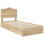 Casa si Gradina - Mobilier - Paturi si accesorii - Paturi - Pat cu storage Stejar Sonoma 100 x 200 cm Lemn compozit - Infinity.ro