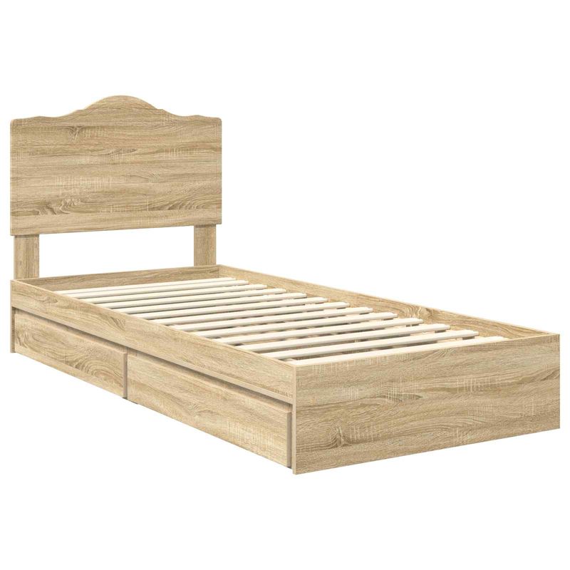 Casa si Gradina - Mobilier - Paturi si accesorii - Paturi - Pat cu storage Stejar Sonoma 100 x 200 cm Lemn compozit - Infinity.ro