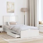 Casa si Gradina - Mobilier - Paturi si accesorii - Paturi - Pat cu storage cu headboard Alb 90 x 200 cm Lemn compozit - Infinity.ro