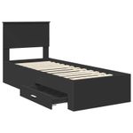Casa si Gradina - Mobilier - Paturi si accesorii - Paturi - Cadru de pat Negru si argintiu 75 x 190 cm Lemn compozit - Infinity.ro