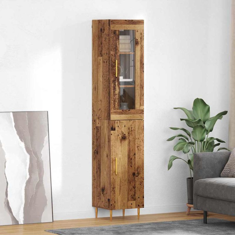 Casa si Gradina - Mobilier - Comode si corpuri - Comode - Bufet 2 pcs Lemn Vechi Sticla - Infinity.ro