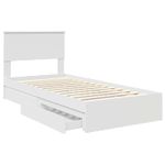 Casa si Gradina - Mobilier - Paturi si accesorii - Paturi - Pat cu storage cu headboard Alb 90 x 200 cm Lemn compozit - Infinity.ro