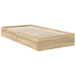 Casa si Gradina - Mobilier - Paturi si accesorii - Paturi - Pat cu storage Stejar Sonoma 100 x 200 cm Lemn compozit - Infinity.ro