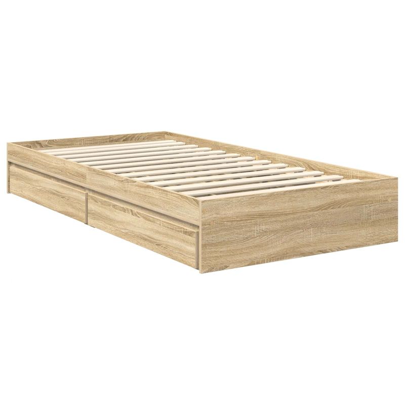 Casa si Gradina - Mobilier - Paturi si accesorii - Paturi - Pat cu storage Stejar Sonoma 100 x 200 cm Lemn compozit - Infinity.ro