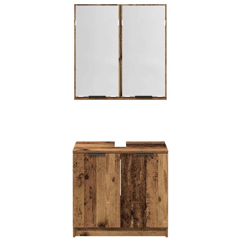 Casa si Gradina - Mobilier - Seturi de mobilier - Seturi baie - Set dulap baie cu raft cu depozitare Lemn Vechi Lemn compozit - Infinity.ro