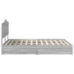 Casa si Gradina - Mobilier - Paturi si accesorii - Paturi - Pat cu storage cu sertar Gri Sonoma 150 x 200 cm Lemn compozit - Infinity.ro